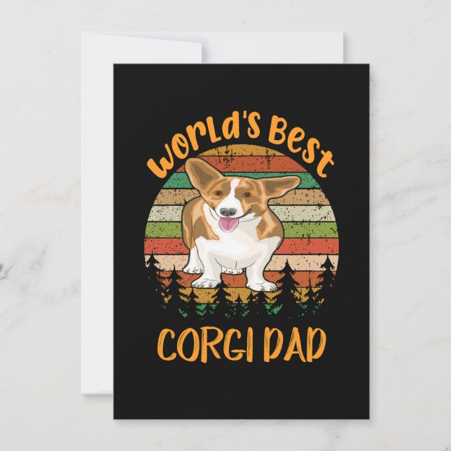 Convites 1 World's Best Corgi Dad (Frente)