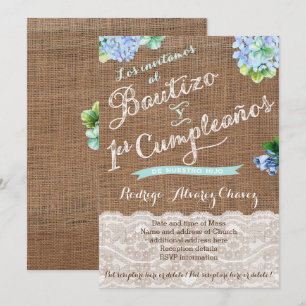 Convites 1er cumple y Bautizo, convidados niño