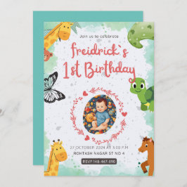 Convites 1rua de nascimento azul azul de água azul