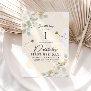 Convites 1rua Dia de Abelhas Bumble Meninas Aniversário de 