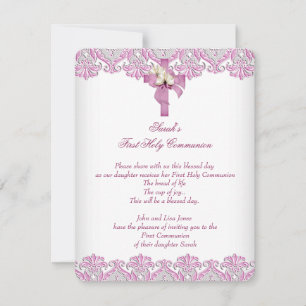 Convites 1rua Primeira Comunhão Cruzando Meninas Brancas Ro