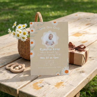 Convites 1st Birthday Daisy Fest, with Picture