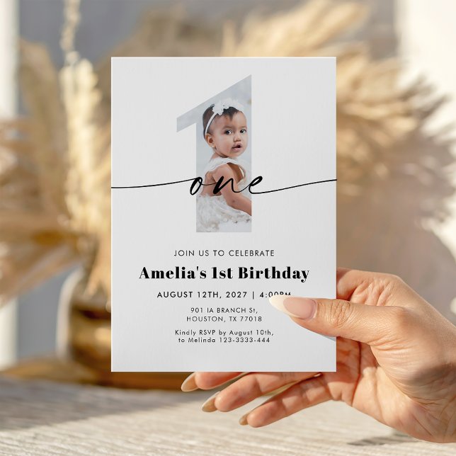 Convites 1st Birthday Photo Invitation (Criador carregado)