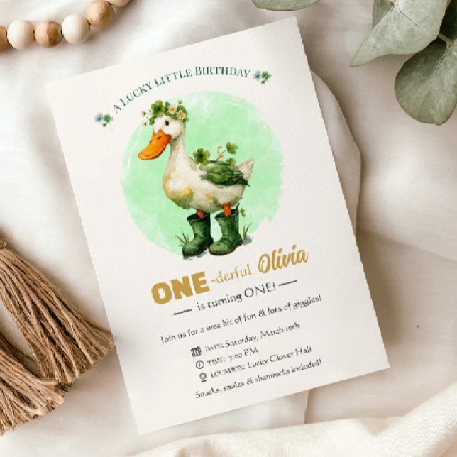Convites 1st Birthday St. Patrick's Day Invitation Card (Criador carregado)