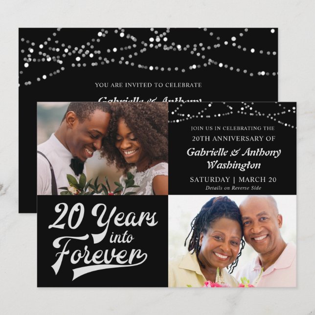 Convites 20º Aniversário 20 ANOS PARA O ETERNO (Frente/Verso)