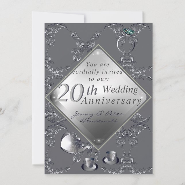 Convites 20º Aniversário de Platina Esmeralda (Frente)