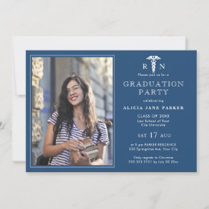 Convites 2022 Foto moderna da graduação da escola de enfe