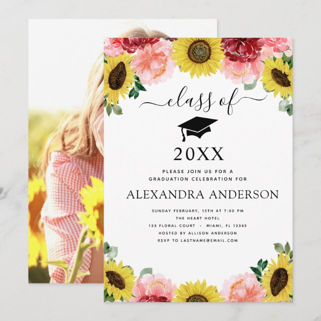 Convites 2023 Graduação País de Eucalyptus Sunflower (Frente/Verso)