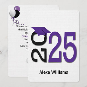 Convites 2024 Festa de formatura Roxa e Preta