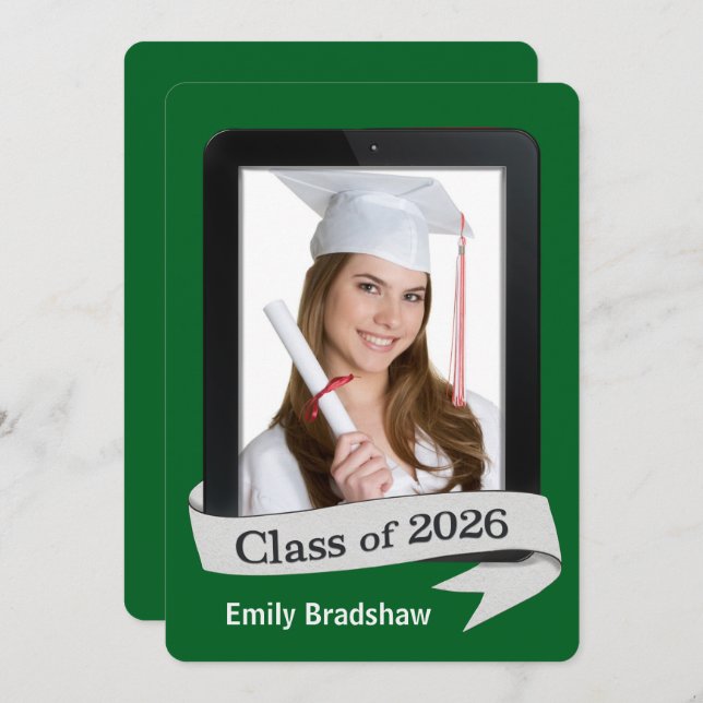Convites 2026 Commencement Graduation Electronic Tablet (Frente/Verso)
