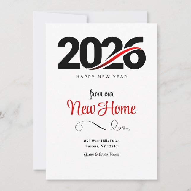 Convites 2026 Happy New Year New Home Announcement/ (Frente)