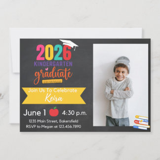 Convites 2026 Kindergarten Graduation Invitation with Photo
