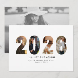 Convites 2026 Typography 4 Image Graduation Announcement