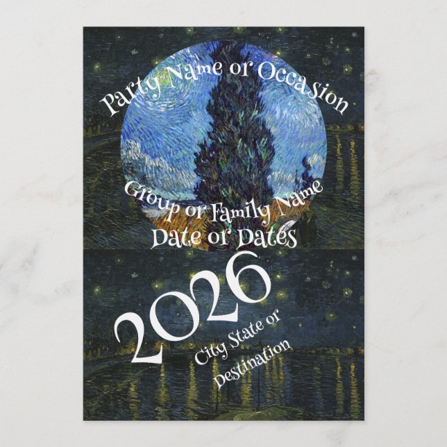 Convites 2026 Vacation Trip Tour Road Dinner Wine Ship Date (Frente)