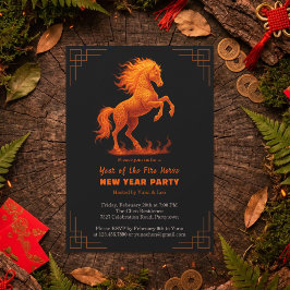 Convites 2026 Year of the Fire Horse Chinese Zodiac Party