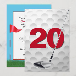Convites 20 Birthday Golf Theme Party