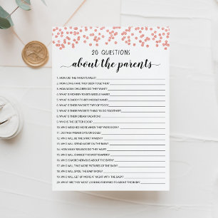 Convites 20 Perguntas sobre a placa de Chá de fraldas para 