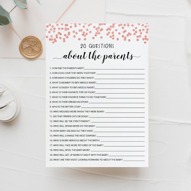 Convites 20 Perguntas sobre a placa de Chá de fraldas para  (Criador carregado)