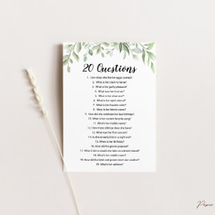 Convites 20 Perguntas sobre o Jogo do Chá de panela da Noiv