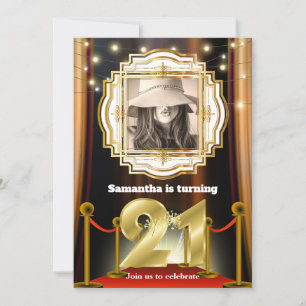 Convites 21 ruas de tapete vermelho hollywood VIP gold part