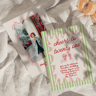 Convites 21 ruas Desenhadas Coloridas Foto Aniversário