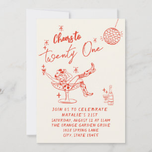 Convites 21 ruas Vermelhas Desenhadas Mão-de-Cabeça Foto Co