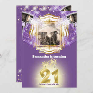 Convites 21rua Hollywood Fotografia VIP Luzes roxas estrela