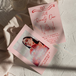 Convites 21ruas Rosa Vermelho Bolo Alô Vinte e Uma Foto Ani