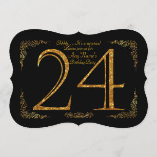 Convites 24,Festa de aniversário 24,excelente Gatsby,preto
