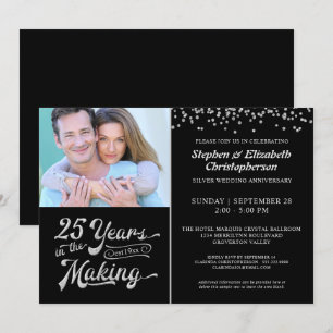 Convites 25º Aniversário 25 ANOS EM CONSTRUÇÃO Confetes