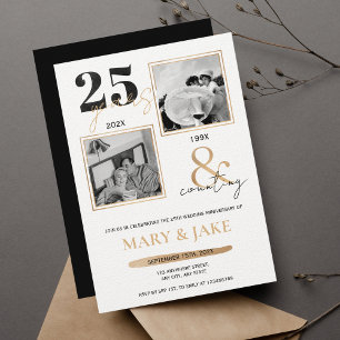 Convites 25º Aniversário de Bodas de Prata Então & Agora 25