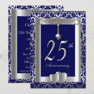 Convites 25º Aniversário de Bodas de Prata   Texto DIY