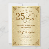25º Aniversário de Casamento - Damasco Dourado