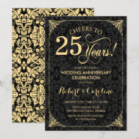 25º Aniversário de Casamento - Damasco Preto Doura