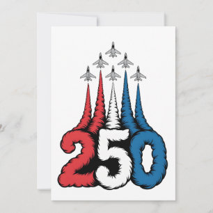 Convites 250º Aniversário Jato 4 De Julho Patriótico