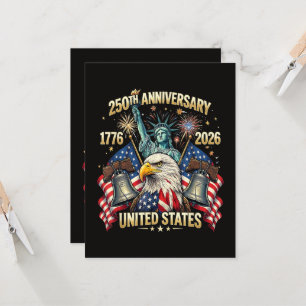 Convites 250 Anos de Aniversário Americano 1776-2026 Bandei