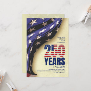 Convites 250 Anos de Aniversário da Independência Americana