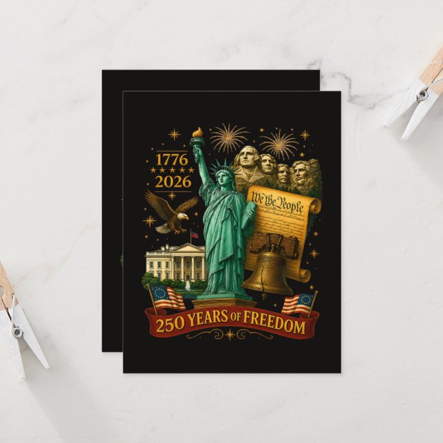 Convites 250 Anos de Liberdade Americana (Frente/Verso In Situ)
