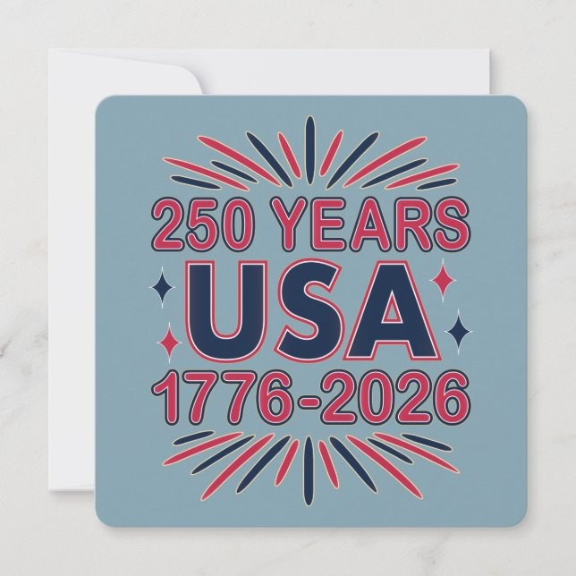 Convites 250 Anos EUA | 1776-2026 Semiquincentenário (Frente)
