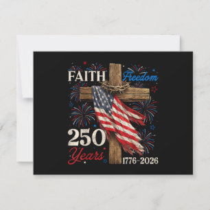 Convites 250 Anos Fé e Liberdade Camisetas 4 de Julho Chr