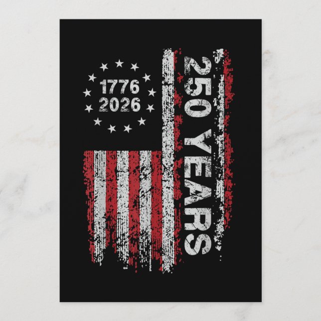 Convites 250 Years America Anniversary 250th Independence  (Frente)