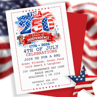 Convites 250 Years of Independence 4th of July Party