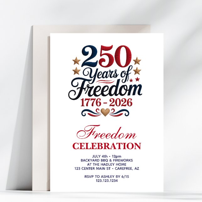 Convites 250th American Birthday Party (Criador carregado)