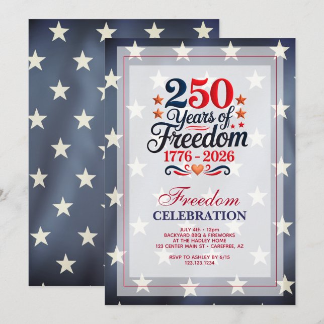 Convites 250th Anniversary Freedom Party Invitation (Frente/Verso)