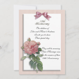 Convites 25 aniversariante vintage rosa