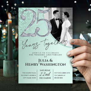 Convites 25 Anos Juntos Aniversário de Bodas de Prata