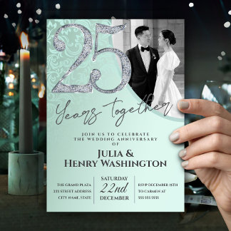 Convites 25 Anos Juntos Aniversário de Bodas de Prata