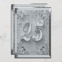 25 Birthday Regal Silver Marble Saudação ou