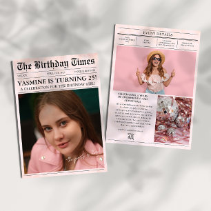 Convites 25 cor-de-rosa Foto do Cobrir de jornal