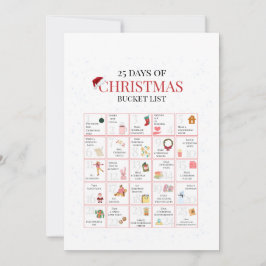 Convites 25 Days of Christmas Bucket List Art